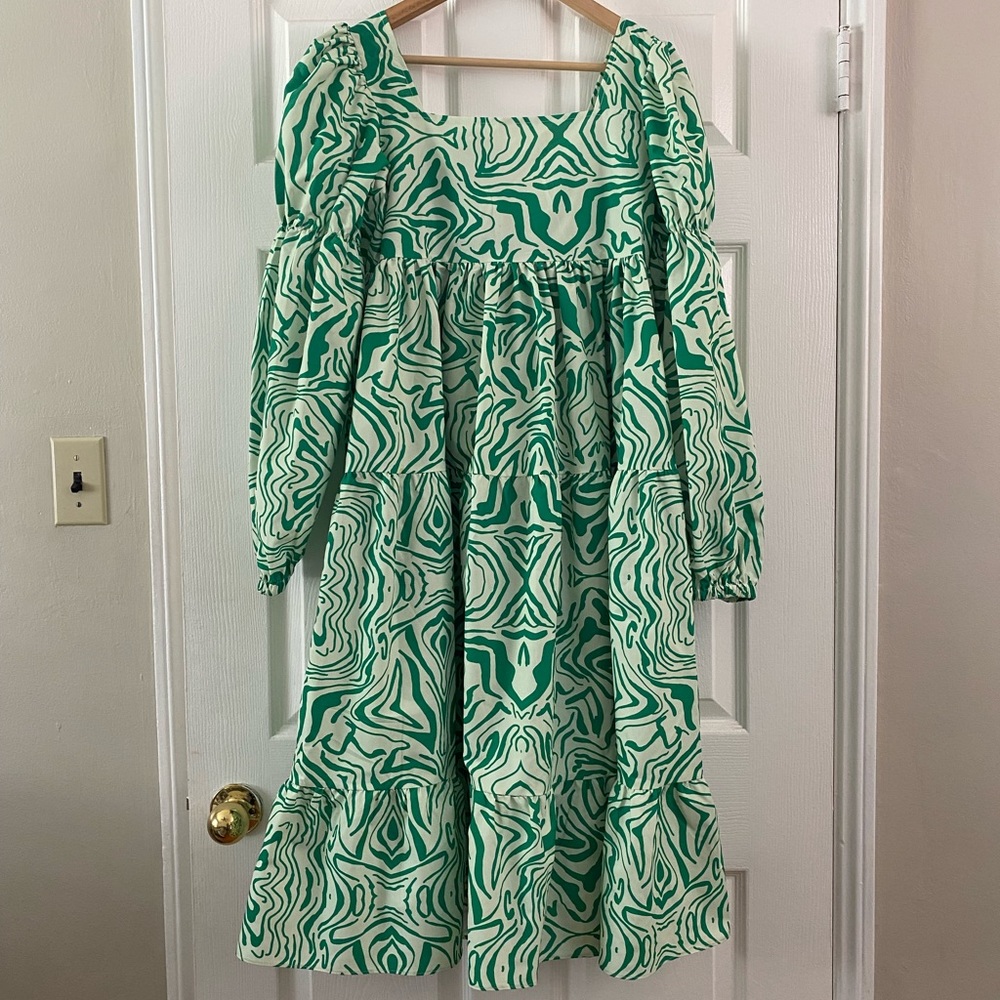 Ghospell Airwaves Tie Back Midi Dress